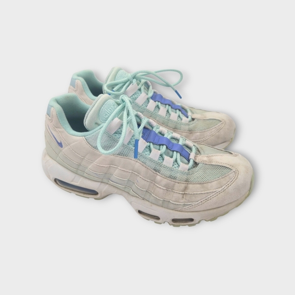Nike Air Max 95 Womens Size 8.5 White Blue Athletic Running Walking Shoe Sneaker - Picture 3 of 9